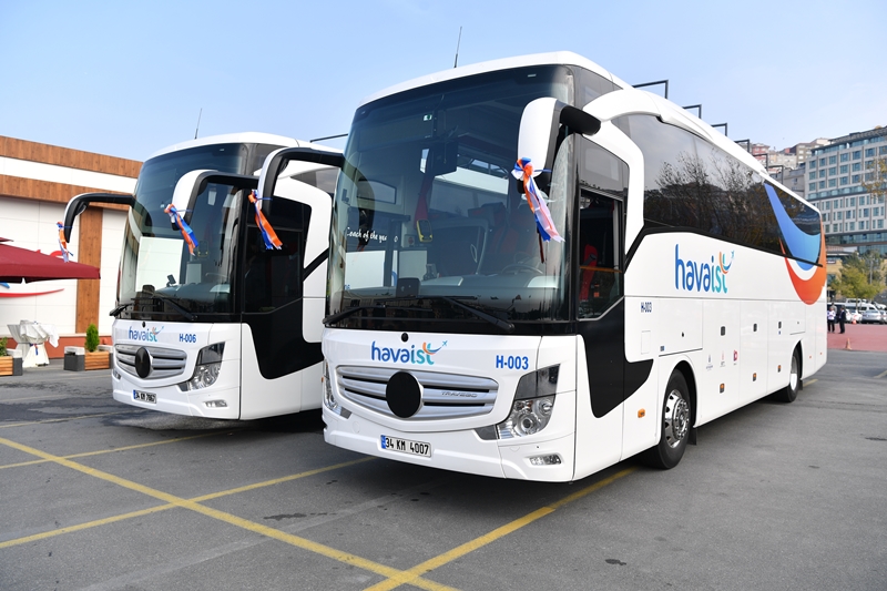 İstanbul Yeni Havalimanı ulaşımında kullanılacak Havaist otobüsleri tanıtıldı