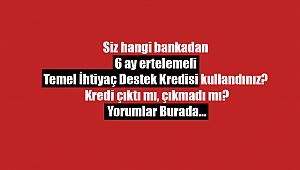 Siz hangi bankadan 6 ay ertelemeli temel ihtiyaç destek kredisi kullandınız? Kredi çıktı mı, çıkmadı mı?