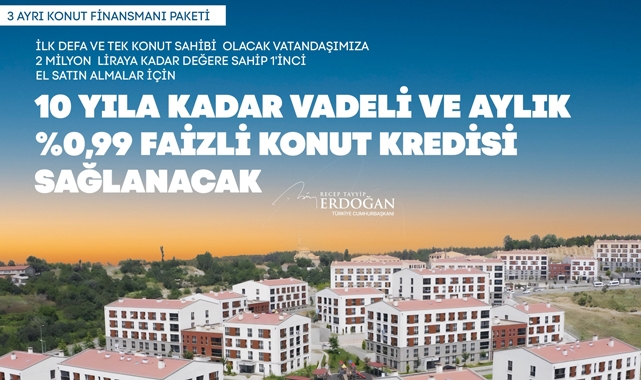 Konut alacaklar dikkat Cumhurbaşkanı Erdoğan resmen açıkladıt! 0.99 faizli konut kredisi desteği başlıyor...